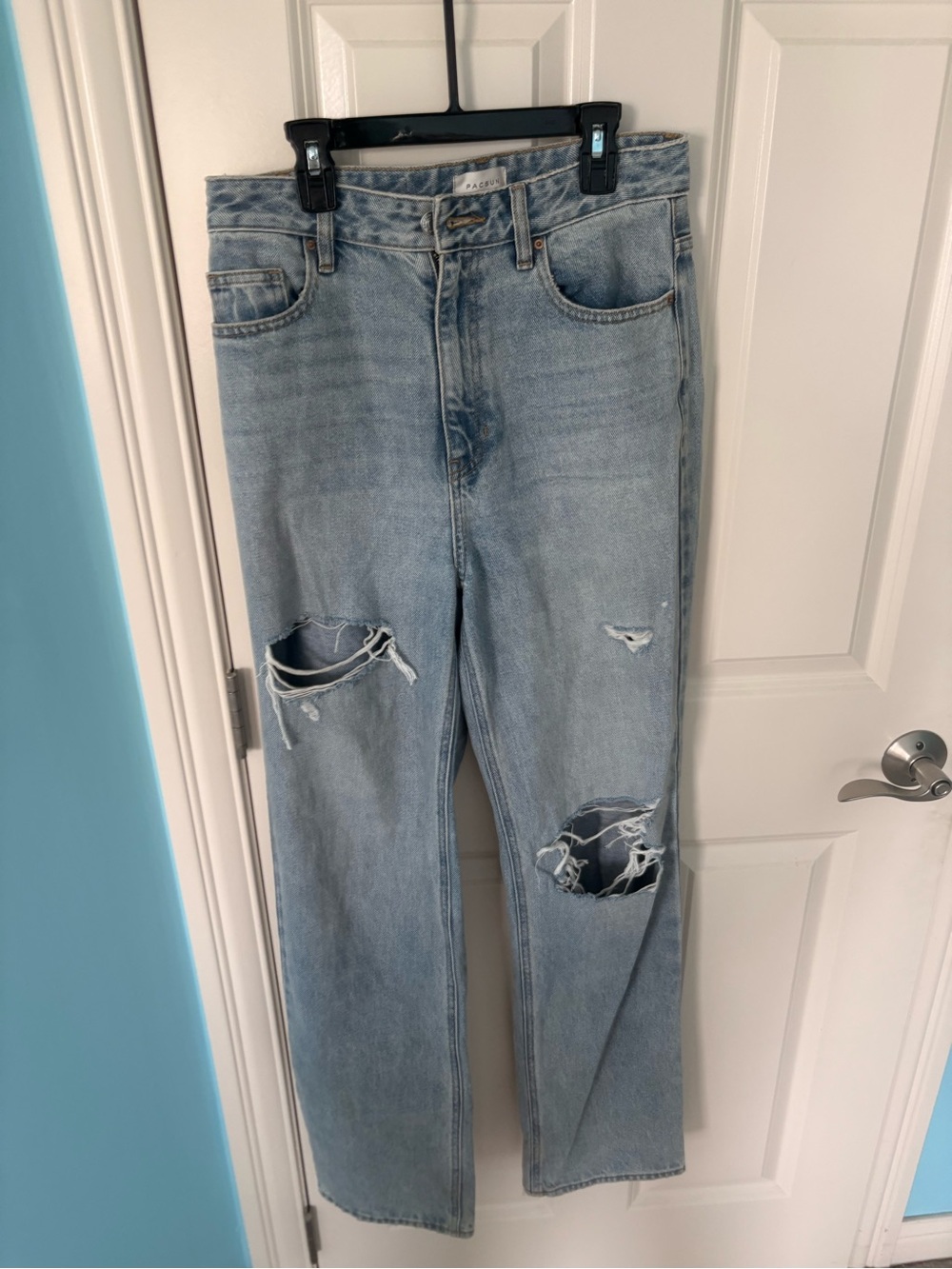 PacSun Faded Blue Denim Jeans with Contrast Stitching